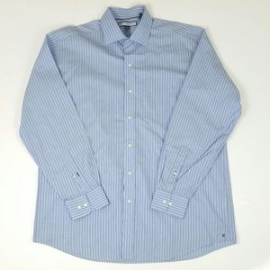 Tommy Hilfiger Blue White Striped Dress Shirt